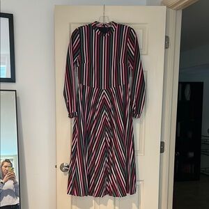 Boden Multicolor Striped Long Sleeve Dress